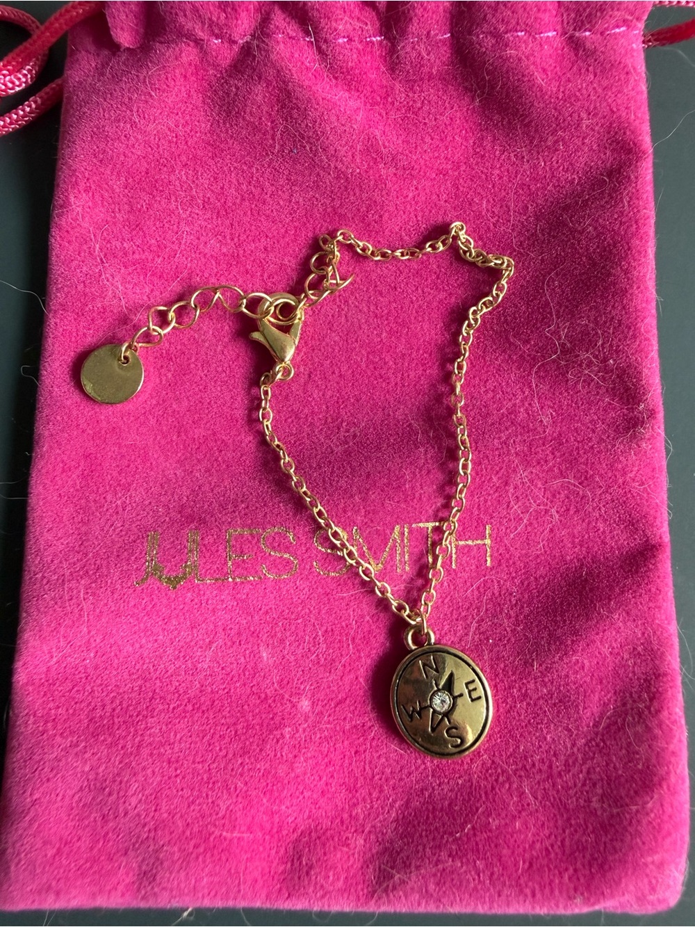 Gold Jules smith compass bracelet